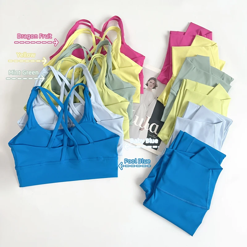 Ensemble de Yoga 2 pièces pour femmes, vêtements d'entraînement, combinaisons de sport, Leggings tai