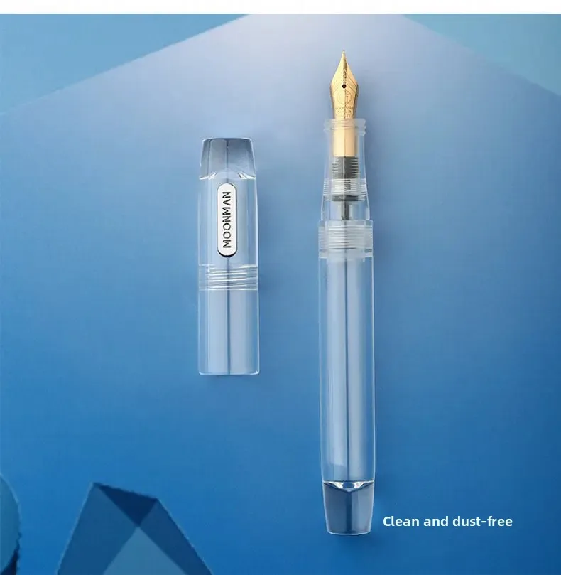 MAJOHN C3 Fountain Pen Clear Demonstrator Large Capacity Eyedropper Ink Pen EF/F Nib for Calligraphy