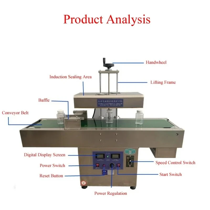 Multi-function Continuous Induction Sealing Machine Jar Cap Sealer Aluminum Foil Sealing Machine