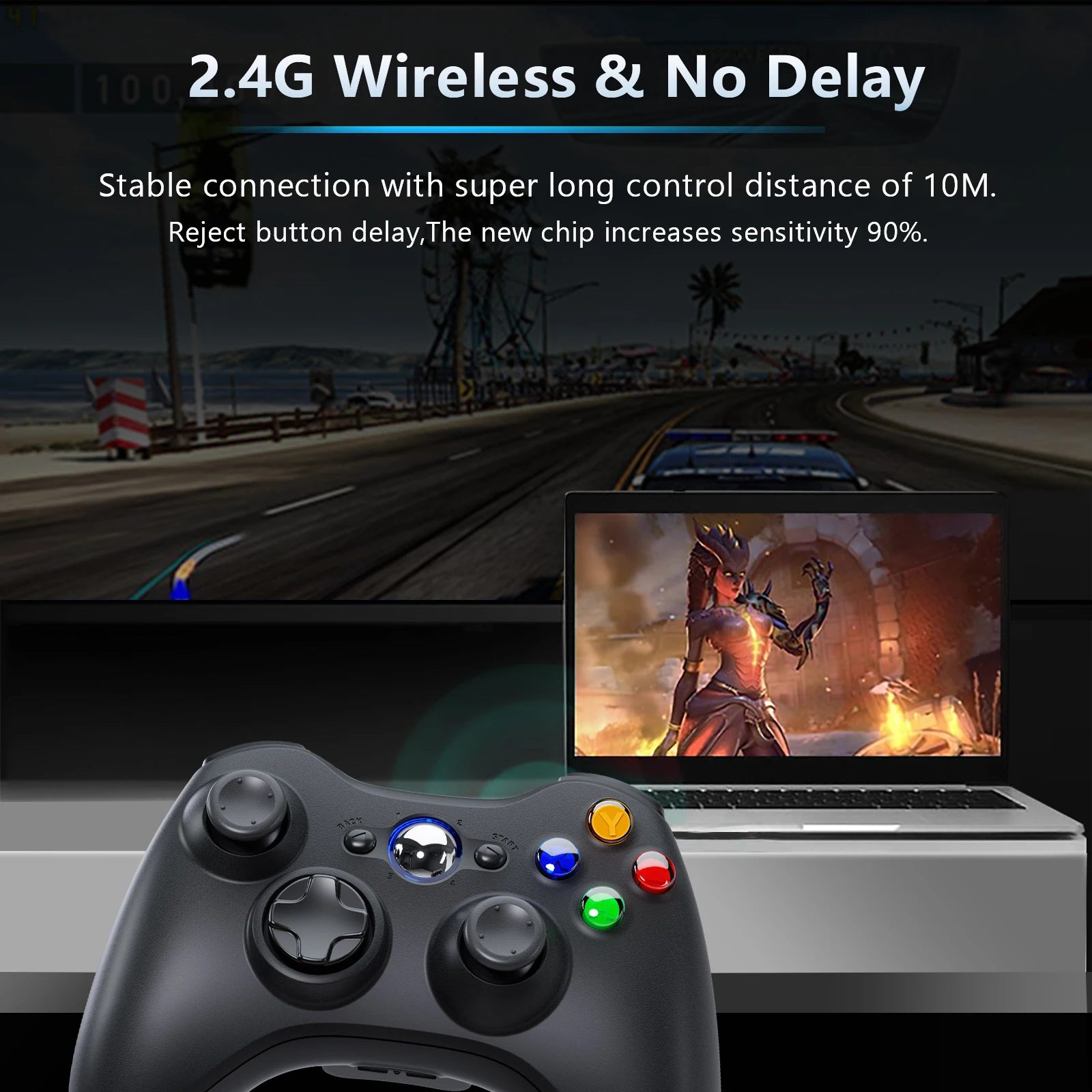 Powtree 2.4G Wireless Controller 360 for Xbox series Joypad with high quality for PC Windows 7 8 10 360 series controle gamepad