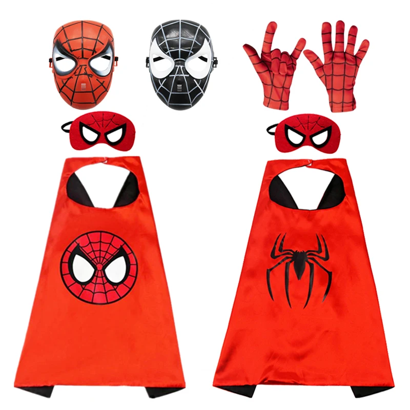 Children's The Amazing Spiderman Capes Cosplay Costume Boy and Girl Party Holiday Halloween Super Hero Cosplay Gloves Mask