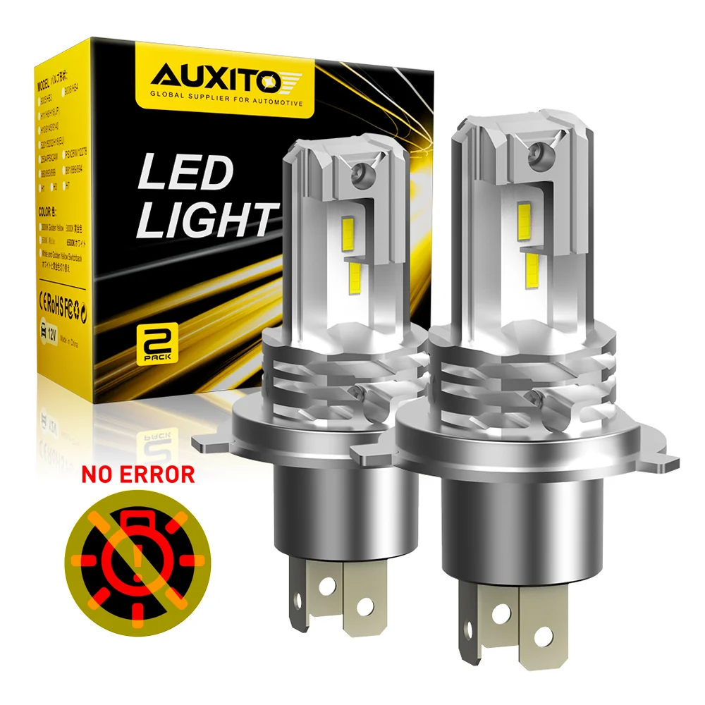 AUXITO 2x H4 9003 LED Headlight Bulb Fanless Canbus For BMW Audi Honda Toyota H4 CSP LED Hi/Lo No Error Car Motorcycle Headlamp