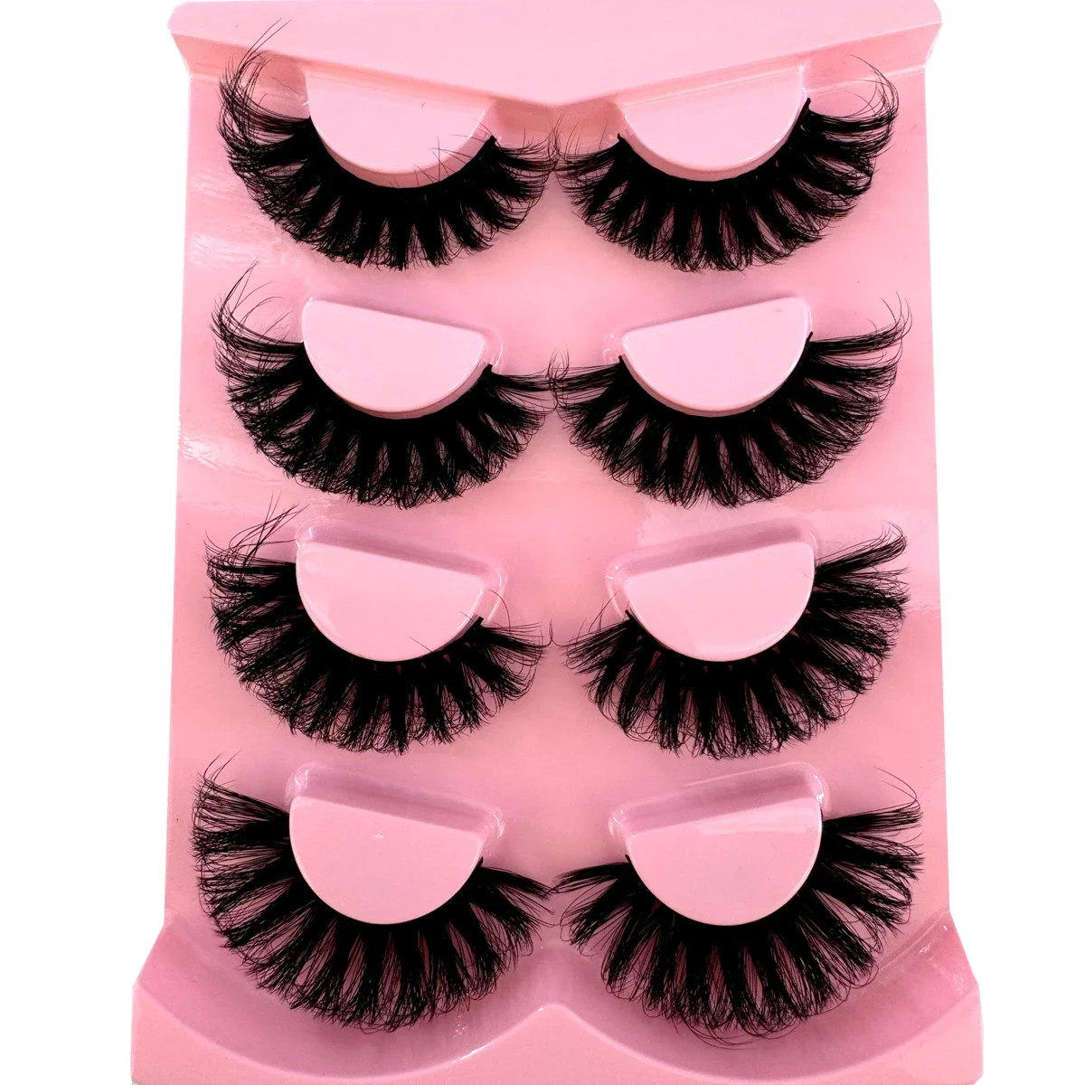 HBZGTLAD Super Thick Curling 4 pairs of False Eyelash Coarse Long Vacation Eyelash Dramatic Eyelash 3D Fake Mink Eyelash Wholesa