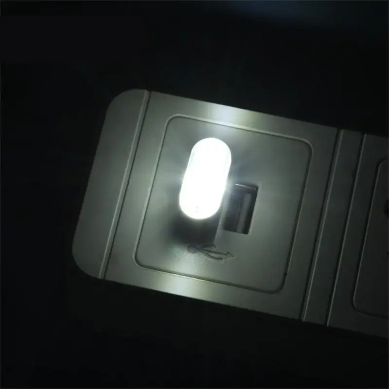 1-5Pcs Car Mini USB LED Atmosphere Lights Car Interior Neon Decorative Lamp Emergency Lighting Universal PC Portable Plug Play