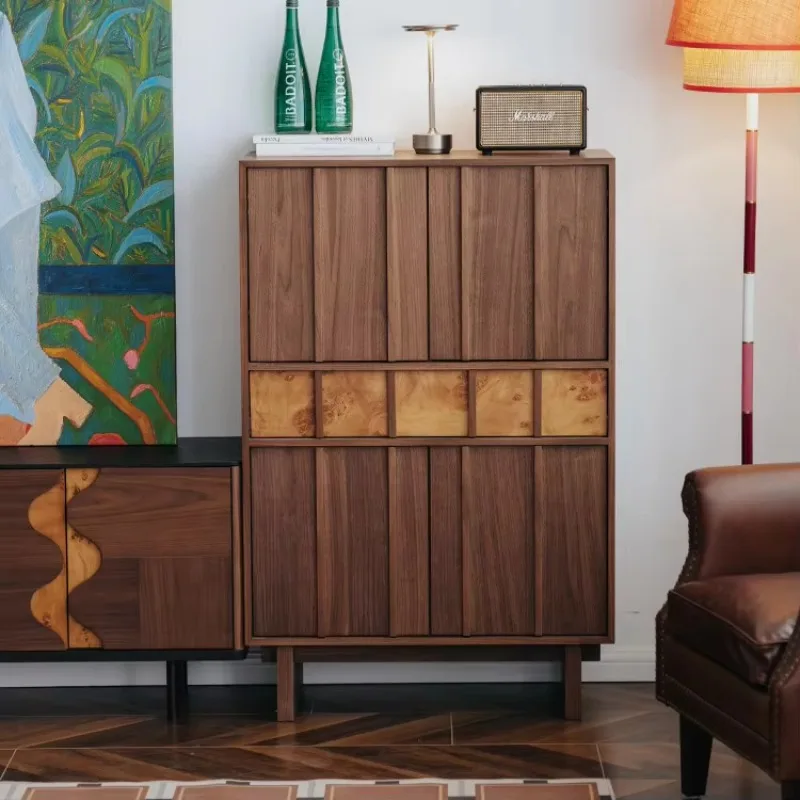 French vintage solid wood entrance cabinet American luxury sideboard home hotel furniture new living room storage cabinet