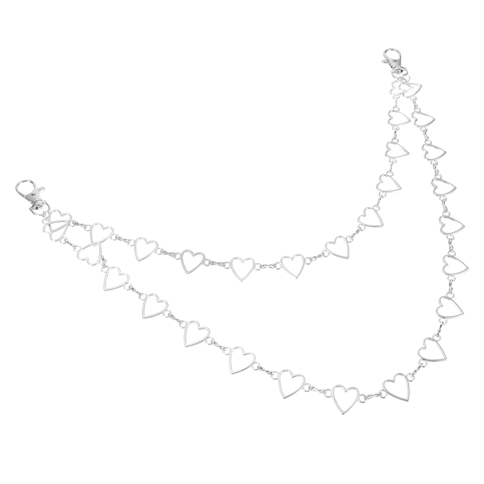 

Vintage Body Chain Multilayer Peach Heart Hollow Alloy Pendant Lightweight Shining Clothing Accessories For Women Punk Hip Hop