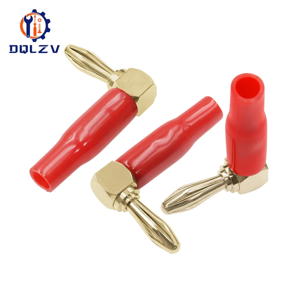 Right Angle 90 Degree 4mm Banana Plug Screw L Type Binding Post Amplifiers Video Speaker Adapter Connector