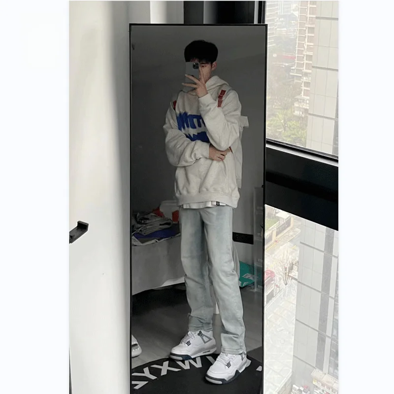 

Retro American Waed Mud Jeans Men's Summer Trendy High Street Vibe Slim Straight Long Pants Youthful ular Straight Tube