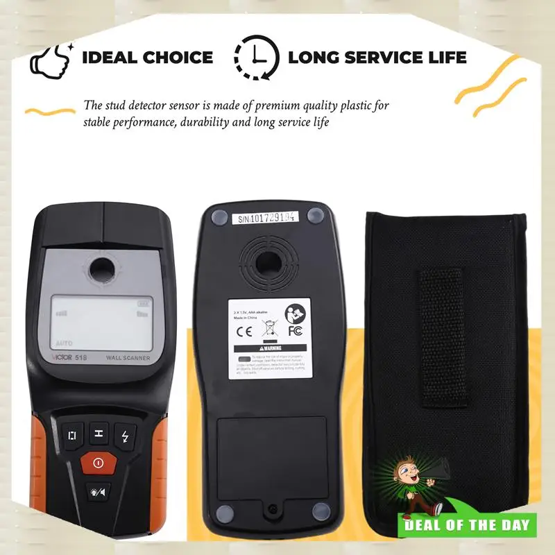 24-Hour Delivery VICTOR Plastic Handheld VC518 Wall Scanner Sensor Wall Scanning Inspection Device For Magnetic Metal Detection