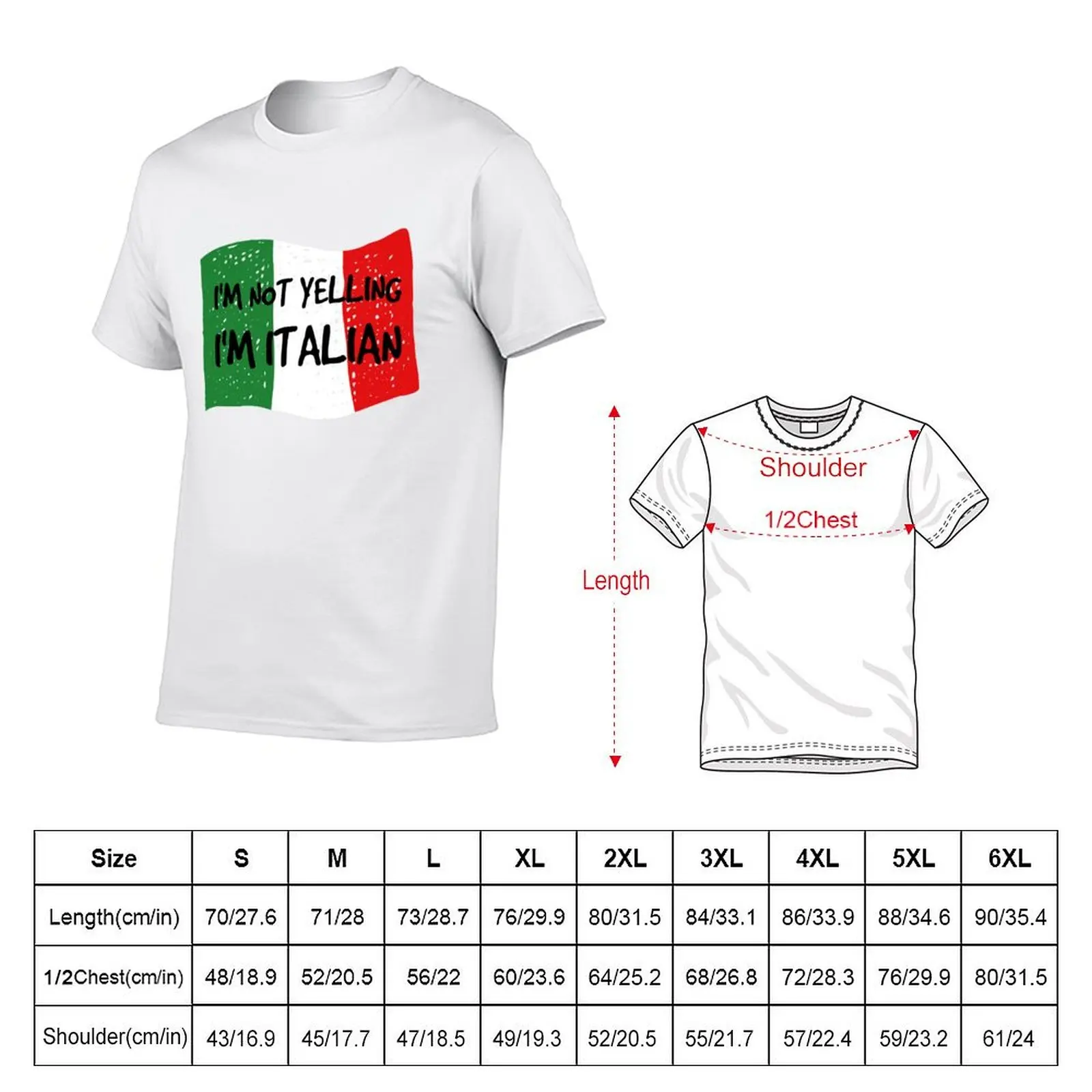 I'm Not Yelling I'm Italian Cool Funny Gift Design T-Shirt Simple Trendy Casual T-Shirt