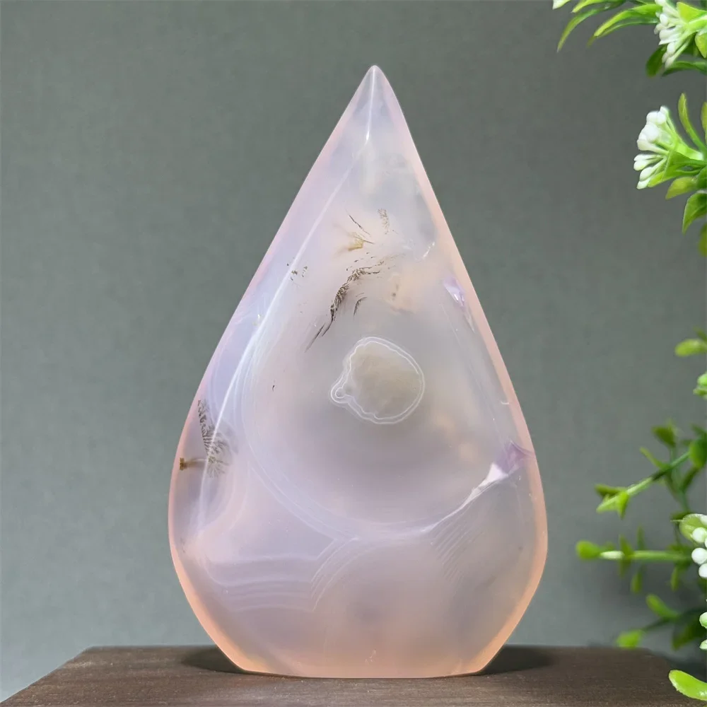 Natural Rare Pink Agate Free Form Torch Beautiful Crystal Reiki Meditation Treatment Witchcraft Energy Massage Home Decoration