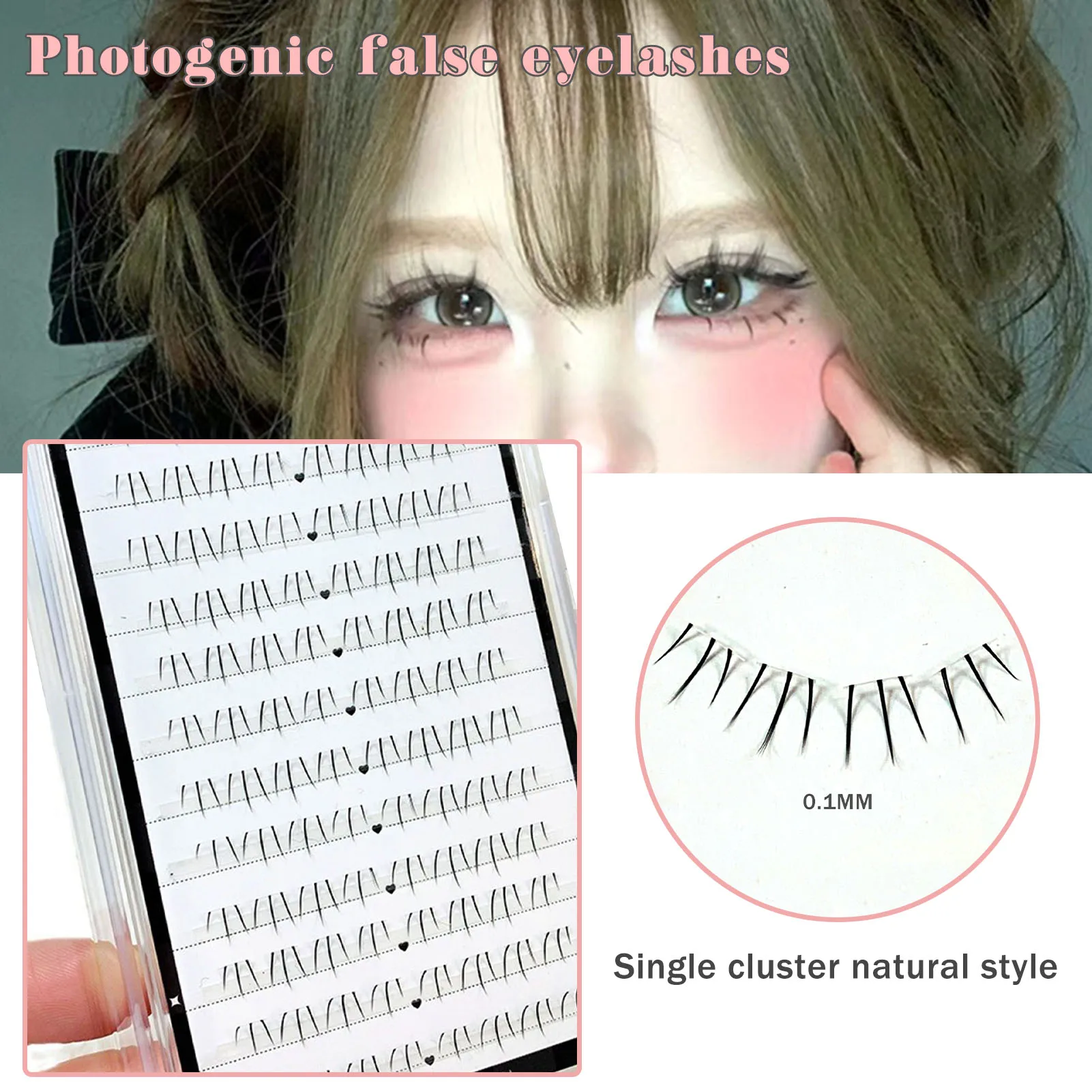 Grafting Eyelashes 5-6mm Self Fanning Easy DIY Individual Eyelashes Extensions for Beginners