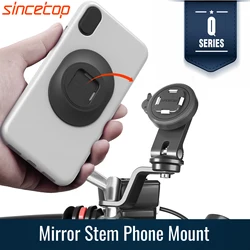 Motorcycle Phone Holder Rearview Mirror Phone Mount Scooter Handlebar Quick Lock 360° Rotation Scooter Cellphone Stand