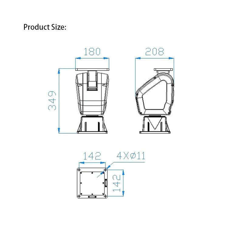 High Speed Lightweight PTZ Maximum Payload 10kg PT IP 66 Waterproof PTZ Speed 0.01 to 100 Degree Camera Stand