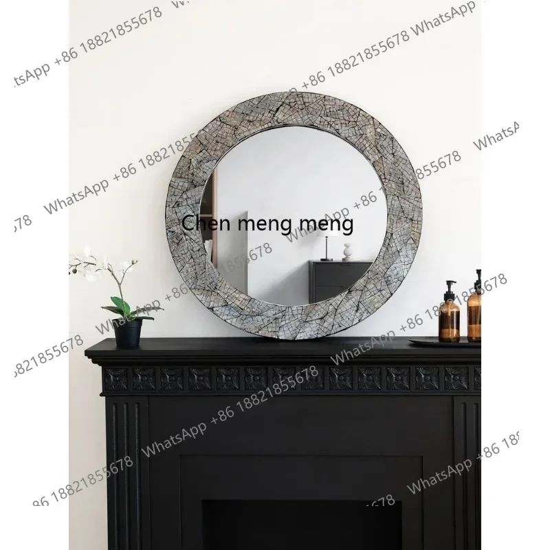 cqy  Hand pasted natural colorful shell mirror bedroom dresser makeup mirror bathroom mirror