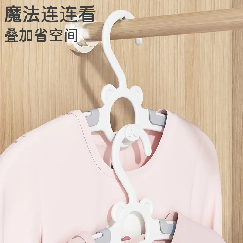 5Pcs Retractable Kids Clothes Hangers Non-slip Adjustable Storage Hanger Portable Display Hanger Closet Children Baby Coats Rack