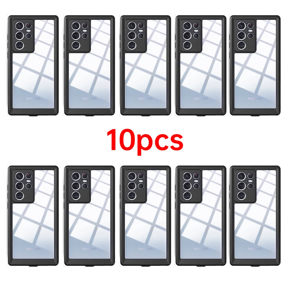 10 pcs wholesale Waterproof Case for Galaxy/S8/S9/S10/S20/S21/FE/S22/S23+/S23/Note 20 Ultra Shockproof Heavy Duty Diving Funda