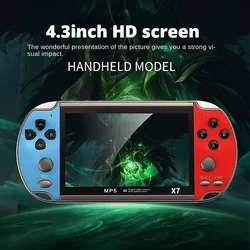 X7 Handheld Game 4.3 Inch HD Large 8G Screen Classic Game Retro Console Built-in 10000 Games Mini Handheld MP5 Video Game