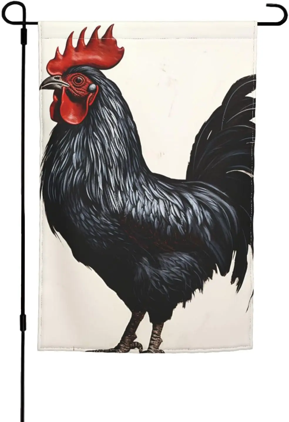 Garden Flag for Outside Welcome Flags 12 x 18 Inch Double Sided Yard Flag Black Rooster Seasonal Garden Flags Outdoor Flags Vale