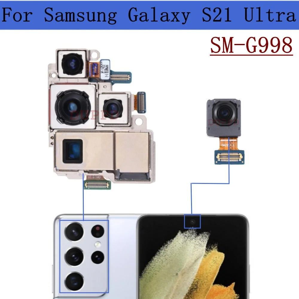 Rear Camera For Samsung Galaxy S21 Ultra G998B G998N G998U G988W  Front Facing Back Main Wide Camera Module Flex Cable