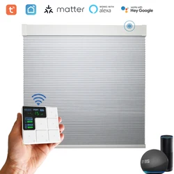 SmartMatters Electric Blackout Cellular Window Shaddes, Motorized Honeycomb Blinds for Windows and Sliding Doors, Custom Sizes
