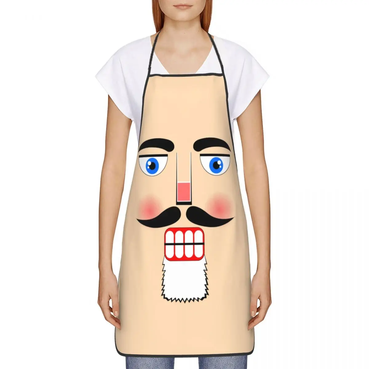 Custom Cartoon Soldier Christmas Nutcracker Funny Apron Adult Unisex Chef Bib Tablier Cuisine Cooking Baking Painting