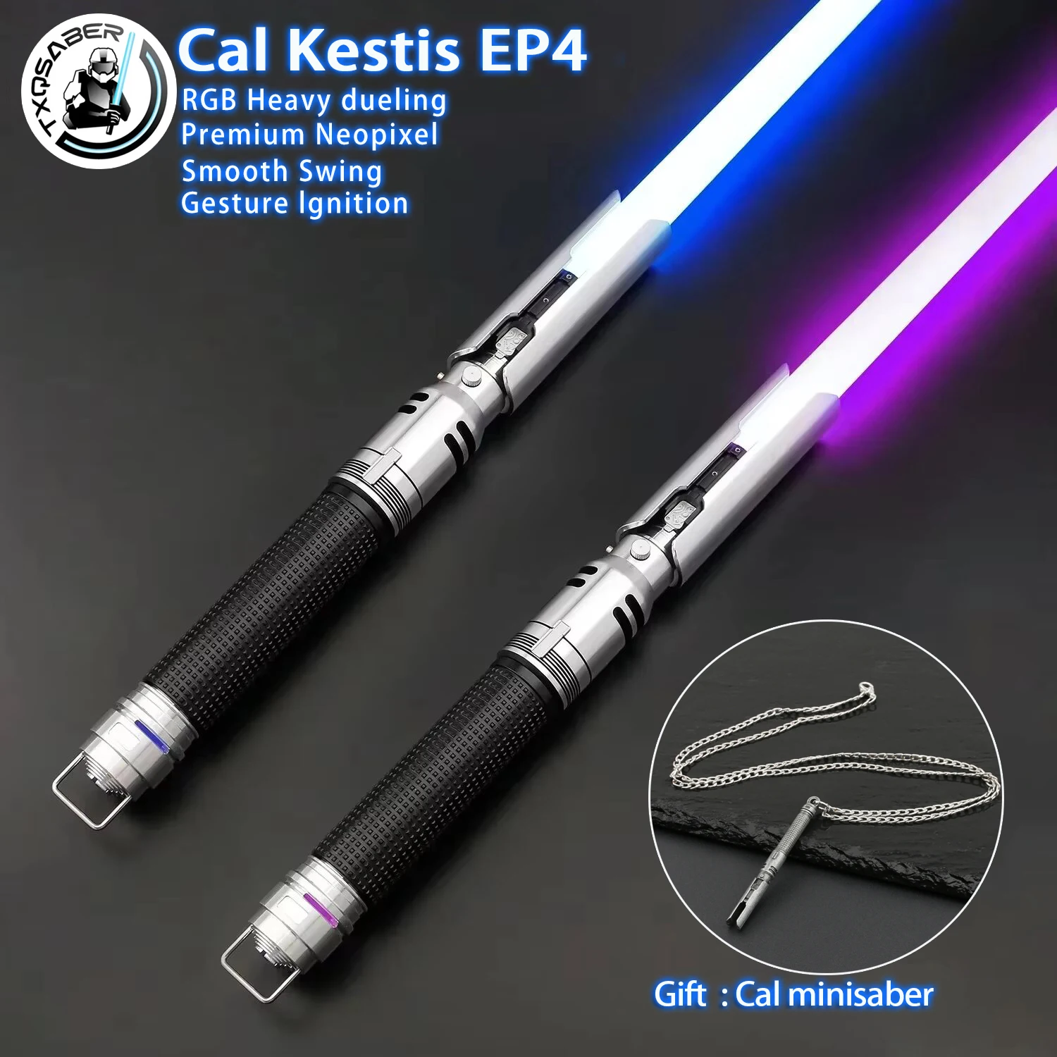 

TXQSABER Cal Kestis EP4 Реплика RGB Пиксельный лазерный меч Гладкие качели с металлической ручкой световой меч Косплей FOC jedi sword