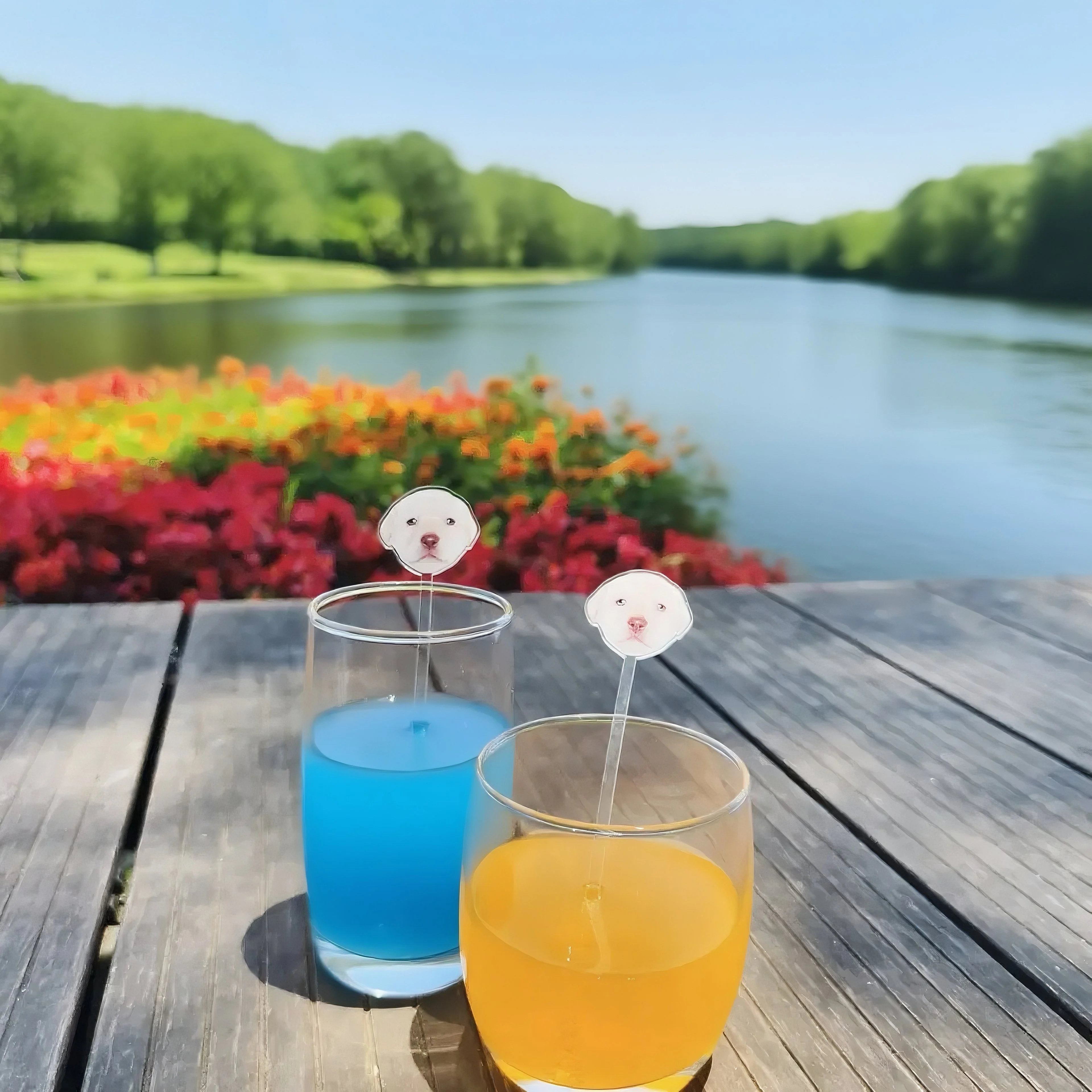 صورة مخصصة شرب تحريك هدية الزفاف الجدول الديكور شخصية كوكتيل النمامون الاكريليك حفلة شرب تحريك حفلة تذكارية