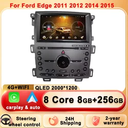 Car Android For Ford Edge 2011 2012 2014 2015 Multimedia Player HDR QLED Screen Mirror Link Wifi Bluetooth Carplay 8 Core DSP