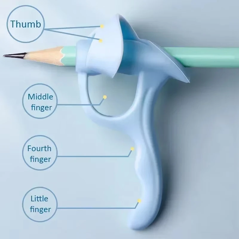 Porte-stylo en silicone pour enfants, outil d'apprentissage de l'écriture, aide à la papeterie, dispositif de ration de posture, poignée, 5 doigts, 5 pièces