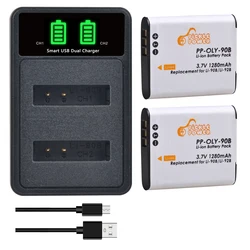 1280mAh Li-92B DB-110 Battery for Ricoh GR III, GR IIIX, for Olympus Tough TG-7 TG-6 TG-5, Charger for Li-90b DB110