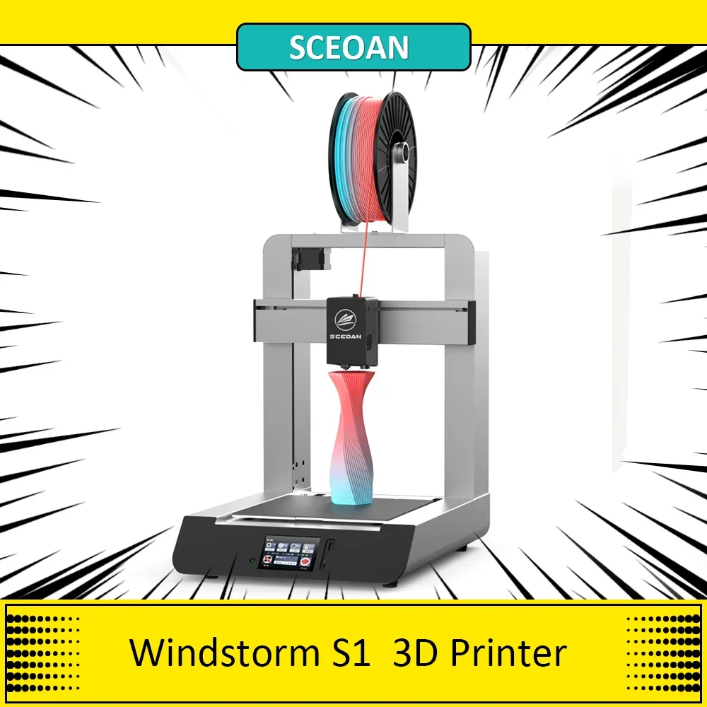 Sceoan Windstorm S1 3d Printer, Auto-Nivellering, 500 Mm/s Max Afdruksnelheid Verzonken Verwarming Bed Lade Elektrische Doos,