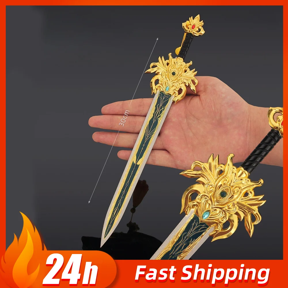 30 سنتيمتر الاستثمار من الآلهة لوان يطير السيف سلاح نموذج سبيكة لعبة جمع الدعائم حلية لعبة الطرفية سيف ساموراي هدية