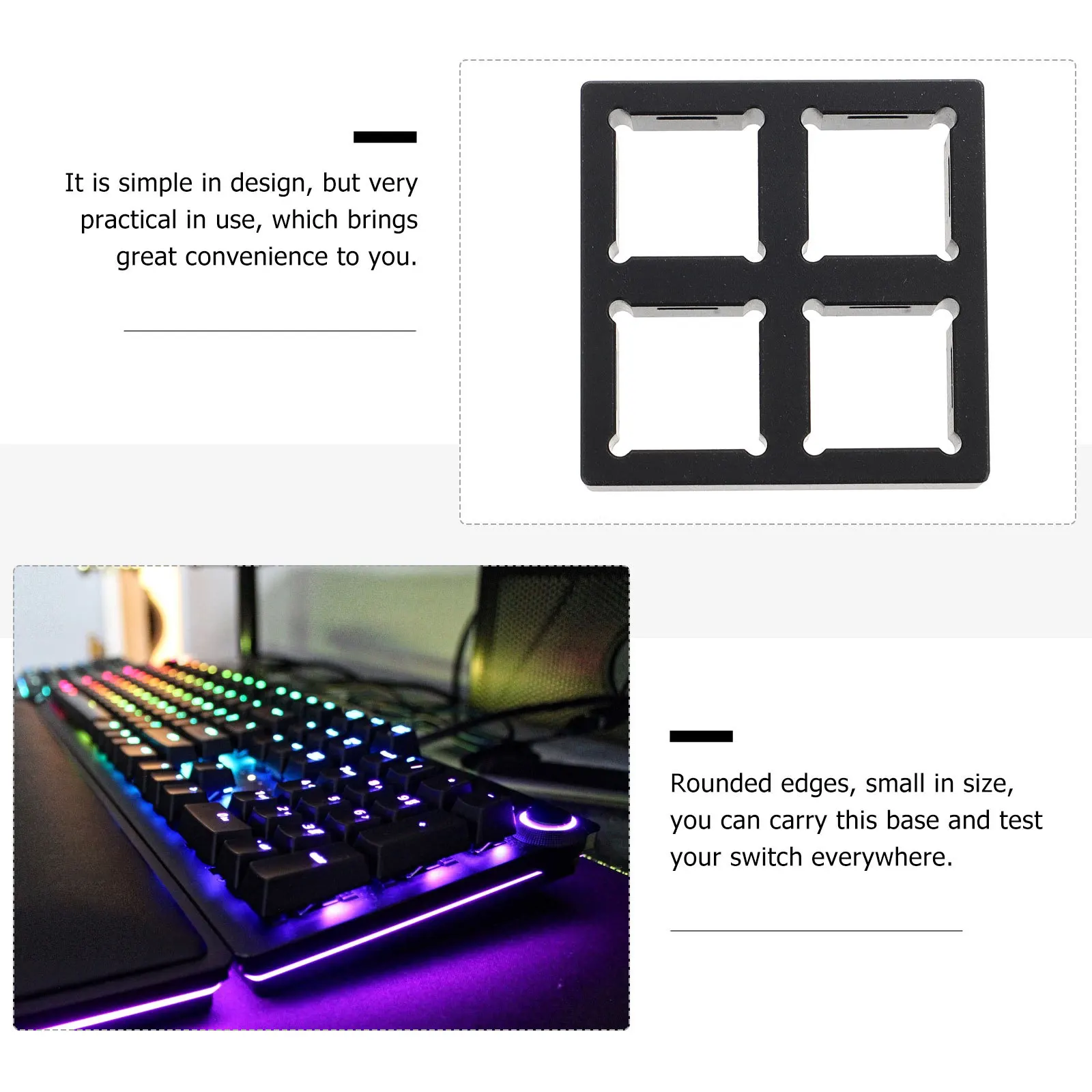 

Cherry Tester Base Durable Aluminum Material Professional Practical Computer Accessory Tester Base Computer Accessory