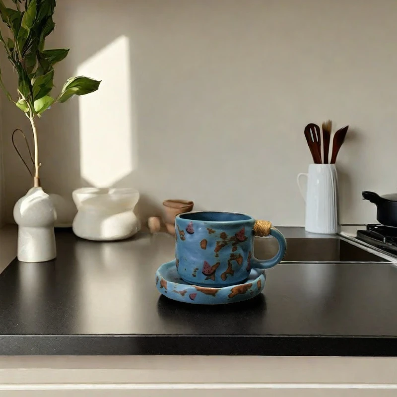 Creative Cute Fruit-patterned Coffee Cup and Plate Set High Appearance Level Mug Water Breakfast Cups Household Drinking Utensil