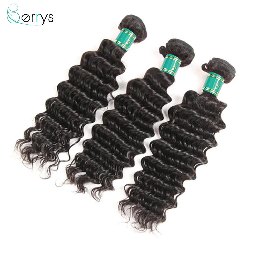 36Inch Deep Wave Human Hair Bundles With Closure 5x5 Hd Lace Closure With Bundles Human Hair Weave Extensions 3/4 Bundles