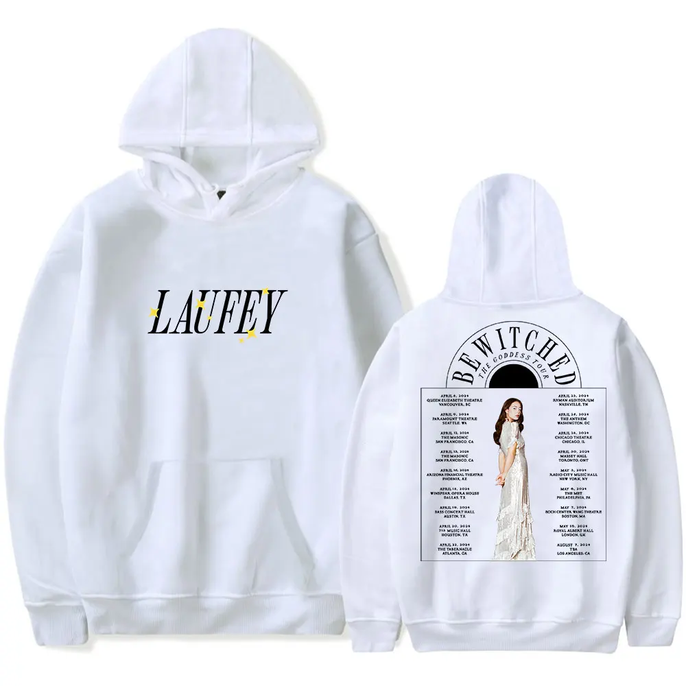 Laufey Print Hoodie Bewitched The Goddess Tour Merch Women Men Fashion Casual Long Sleeve Sweatshirts Hip Hop Gothic Streetwear