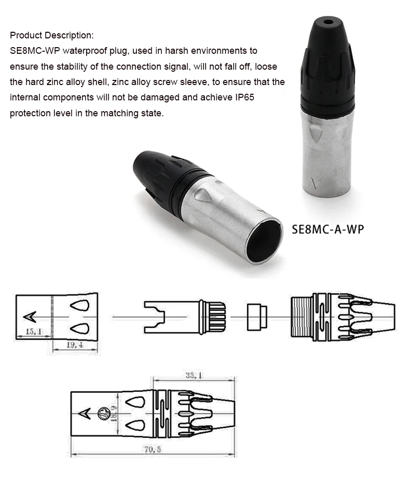 D-Typ-Modul RJ45 CAT5E Vertikaler Panel-Mount-Stecker Netzwerk-Ethercon-Chassis-Buchse, D-N8FDP RJ45-Einvoer/Pass-Buchse für Panelmontage – Detail 12
