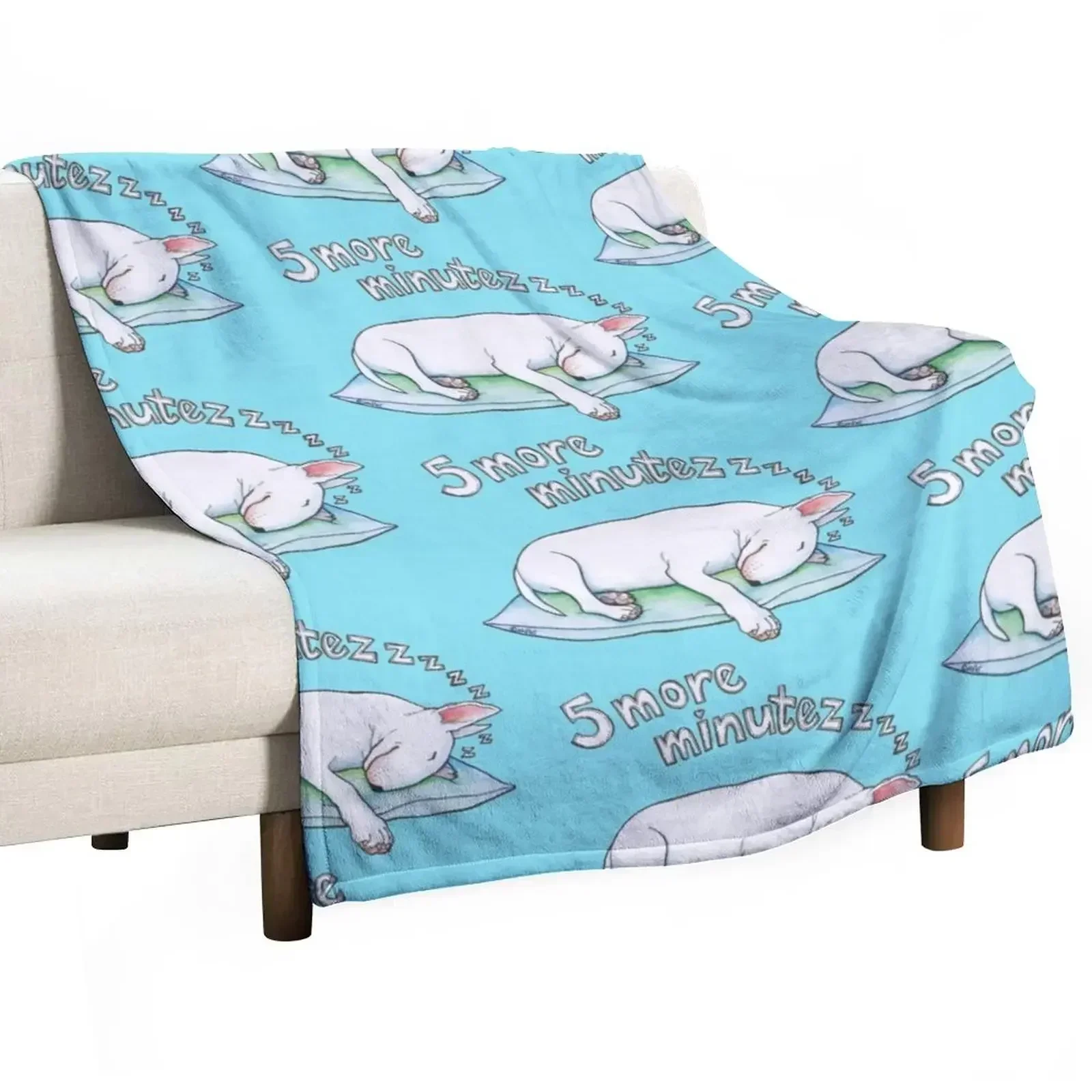 

New Bull Terrier sleeping 5 more minutes Throw Blanket Sofas Quilt Polar Summer Beddings Blankets