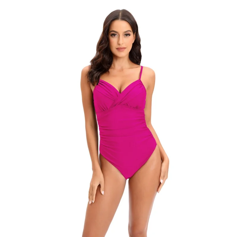 One-piece swimsuit, multicolor, sexy, Conservative, plus size, backless, new design image 4