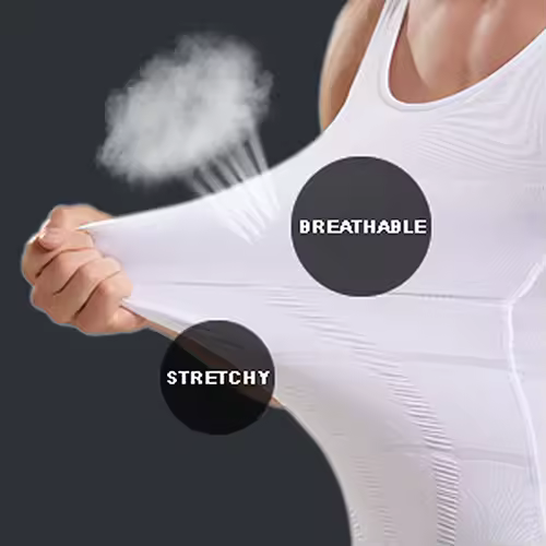 Mens Slimming Body Shaper Vest Shirt Abs Abdomen Slim Gym Workout Tummy Control Compression Tank Top Sleeveless Shapewear - Image 5