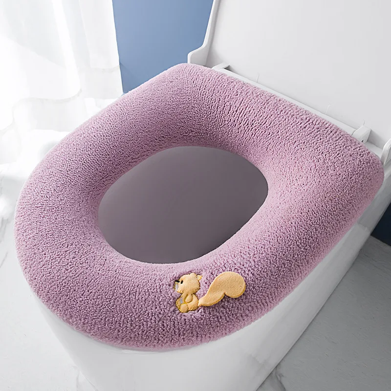 Thicken Toilet Seat Cover Mat Winter Warm Soft Washable Closestool Mat Seat Case Toilet Lid Pad Bidet Cover Bathroom Accessories