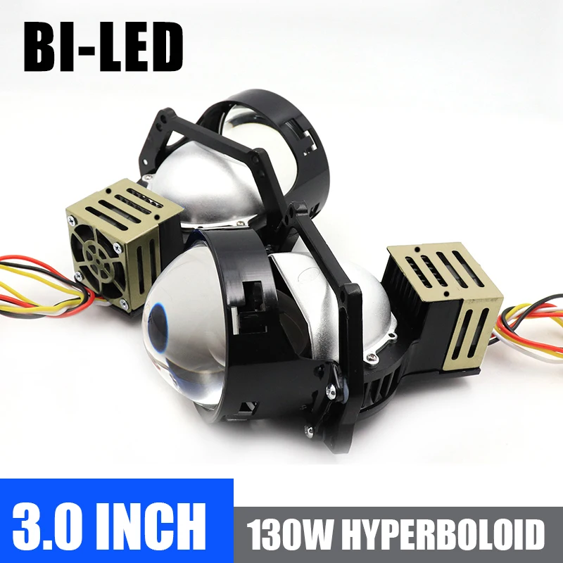 

Niscarda A Pair 130W Bi-LED Projector Lens H1 Bulb 9005 9006 H4 H7 LED Lamps For Headlight Car-styling Retrofit Hi/Lo Beam Lens