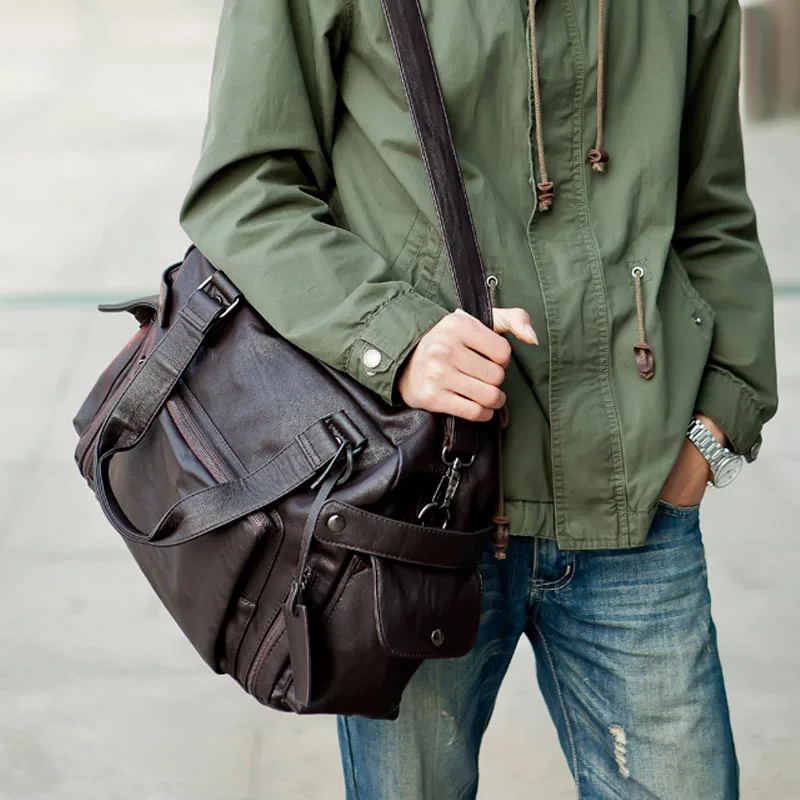 Retro Korean Style Men's Bag Casual Crossbody Handbag Travel Computer Single Shoulder Bag Leisure Bag for Young Men