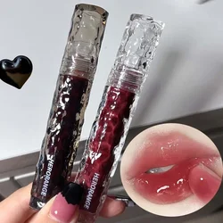 Waterproof Mirror Nude Lip Gloss Transparent Nude Dark Brown Red Lip Glaze Lasting Velvet Liquid Lipstick Women Makeup Cosmetic