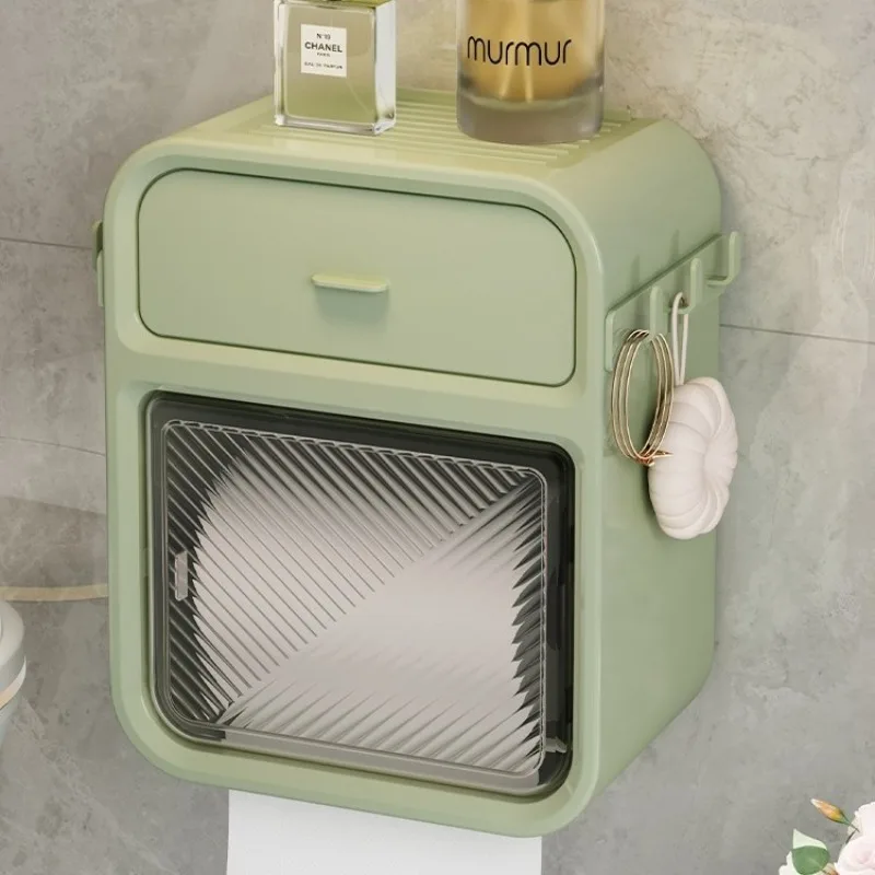 Toilet toilet carton Wall-mounted tissue box No punching Waterproof pumping carton paper roll paper