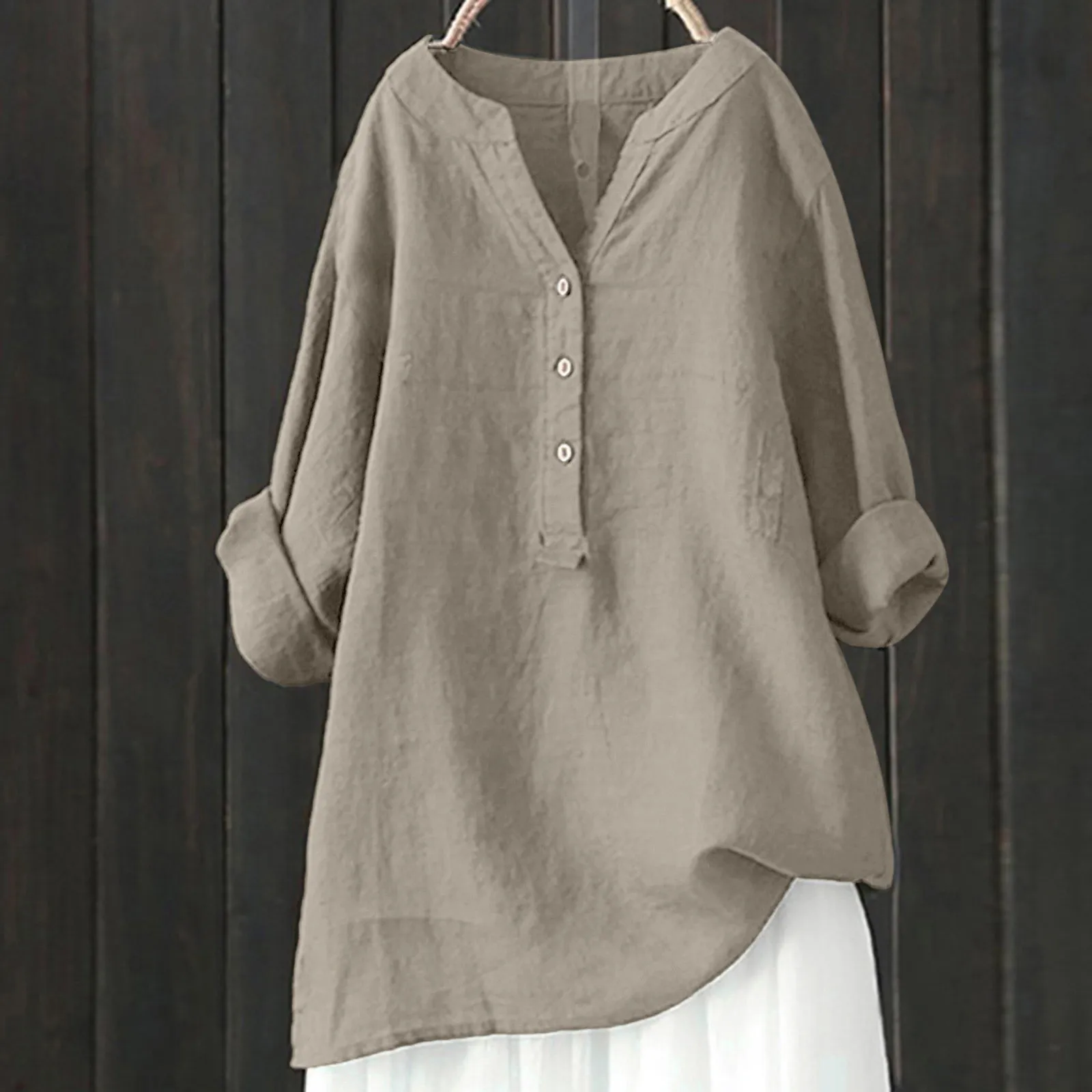 Plus Size Casual Loose Cotton Linen Blouse Shirt Women Long Sleeved Oversize Blouse Vintage Loose Blusas Spring Autumn 2024