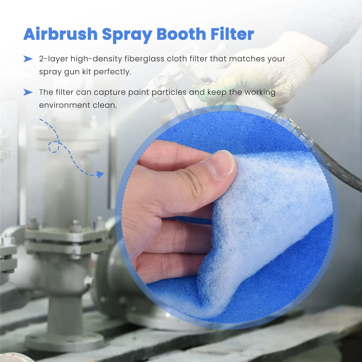 Airbrush Hobby Airbrush Spray Booth Filter Set, Fiberglass Booth Replace Filter Compatible for Master, Paasche 2 Pieces