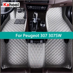 KAHOOL Custom Car Floor Mats For Peugeot 307 307SW Auto Carpets Foot Coche Accessorie