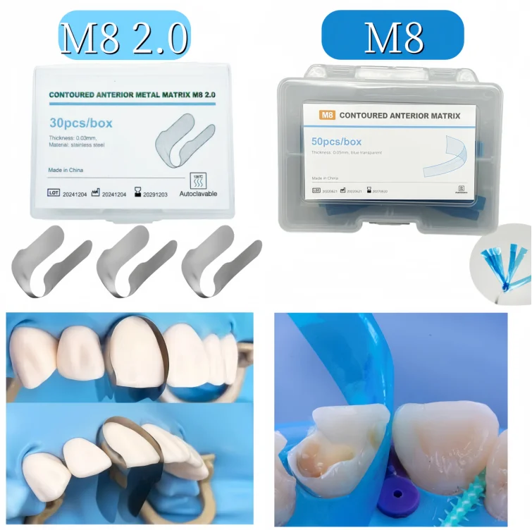 Dental Anterior Twin Matrices Cervical Matrix Blue Strip M8 Restoration